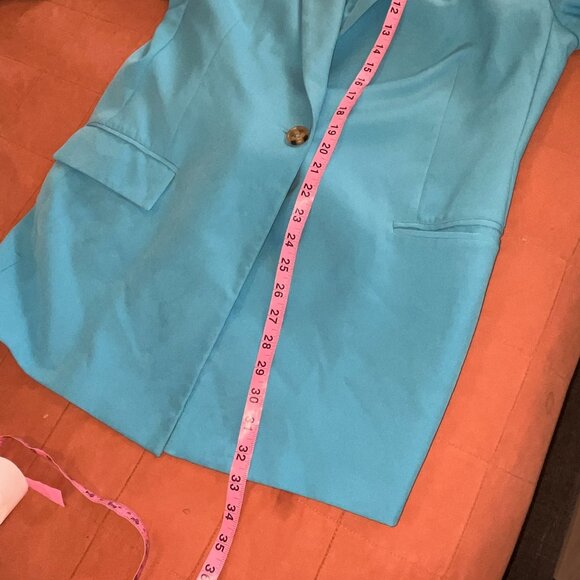 The Drop Womens Turquoise Blazer With Single Button Closure Size M - Picture 8 of 8